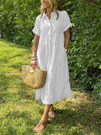 Marlowe | Women's Shirt Dress | Striped, Button-Down, Casual | Pockets