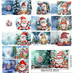 Wren | Diamond Painting Christmas Cards | DIY Set, 12 Pieces | Santa Claus Theme