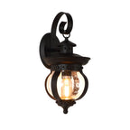 Tamsin | Outdoor Wall Lantern | Black, Seeded Glass Globe, LED, 1-Light