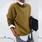 Women's Cashmere Sweater | Round Neck, Minimalist | Indra