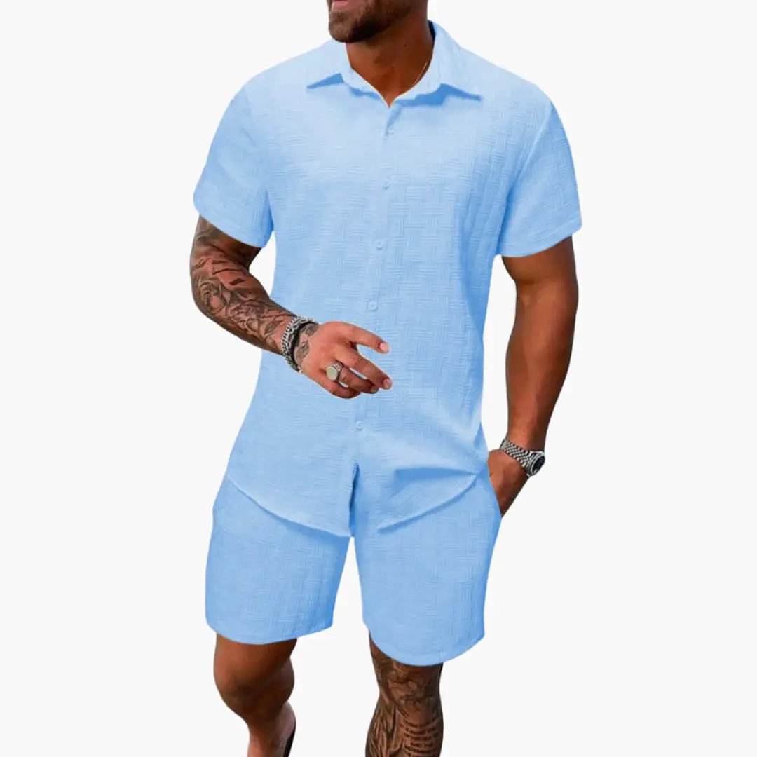 Faye | Men's Polo Shirt and Shorts Set | Casual Matching Co-ord | Summer