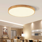Delphine | Flush Mount Ceiling Light | Nordic Solid Wood, Round LED | 30CM