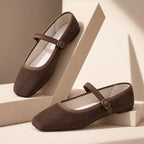 Women Orthopedic Flats Mary Jane Square Toe Adjustable Strap