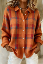Tamsin | Women Soft Knit Plaid Cardigan