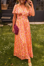 Iris | Maxi Dress | V-Neck, Floral, Fitted Waist | Summer Women