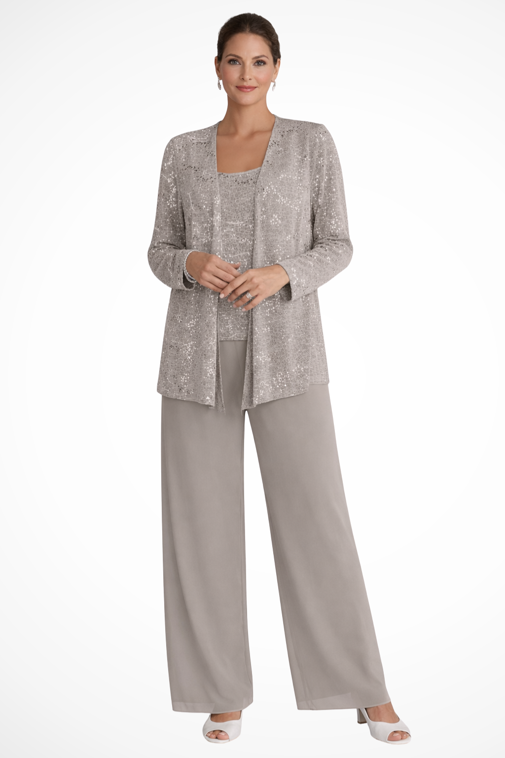 Lena | Women's Evening Set | Three-Piece, Wide-Leg Trousers | XS–2XL