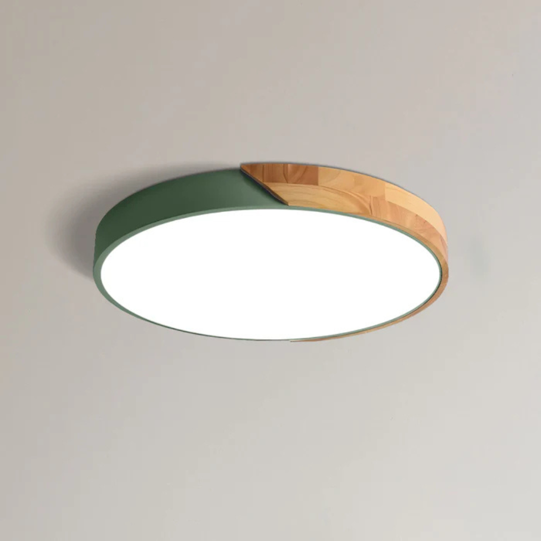 Inez | Ceiling Light | Scandinavian Wood LED, Round | Modern Indoor