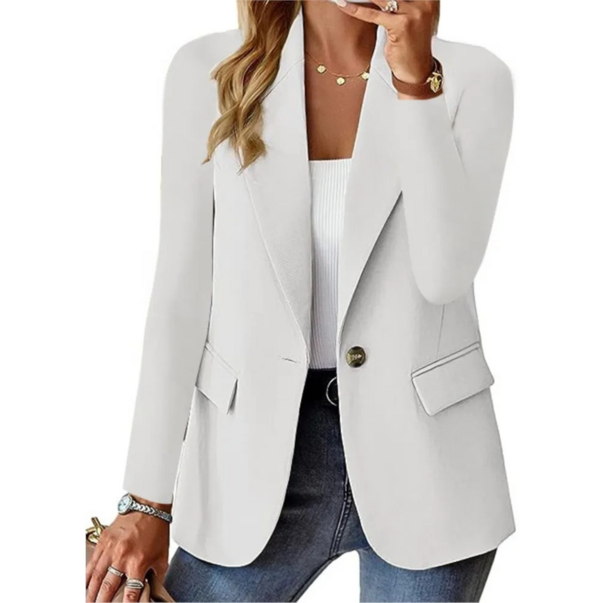 Women long sleeve casual blazer in multiple colours relaxed fit