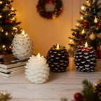Xanthe | LED Pinecone Candles | Flameless, Remote & Timer | Warm White