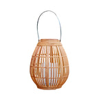 Maren | Solar Lantern Outdoor | Portable, Waterproof, Wood-Look | Warm White LED