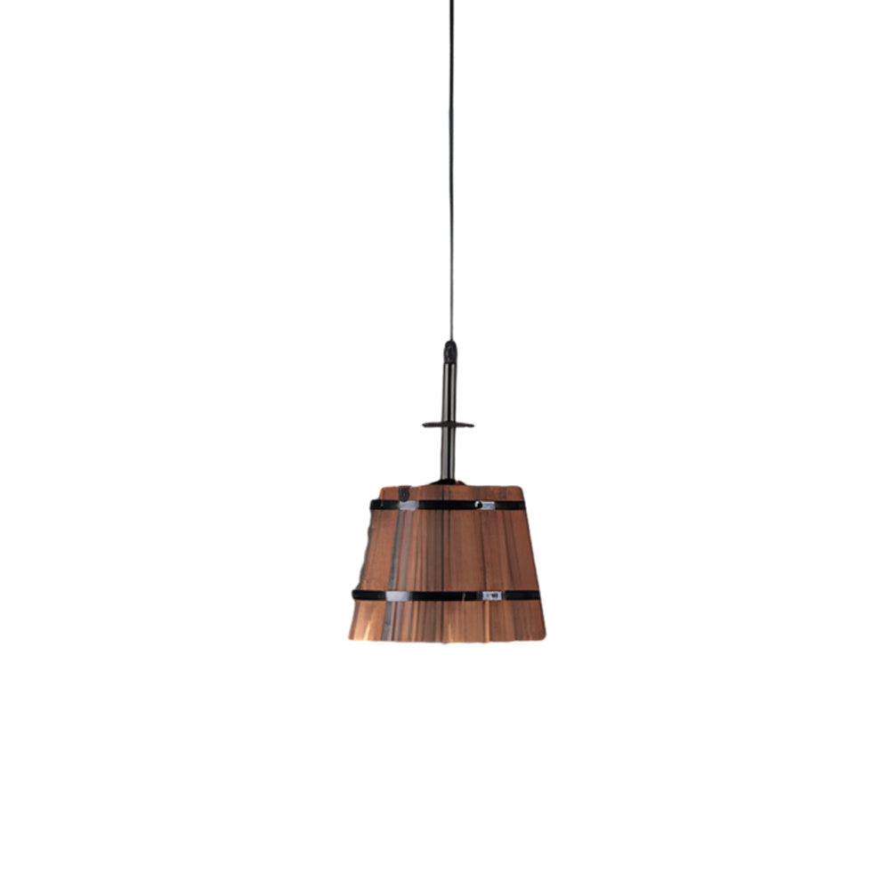 Anouk | Pendant Lamp | Rustic Wooden Bucket Shade, Industrial | 1 or 3 Light