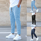 Wenna | Men's Jogger Pants | Plaid Pattern, Relaxed Fit | Casual Everyday