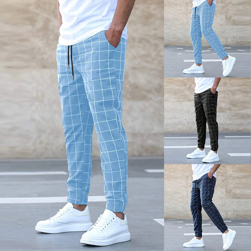 Wenna | Men's Jogger Pants | Plaid Pattern, Relaxed Fit | Casual Everyday