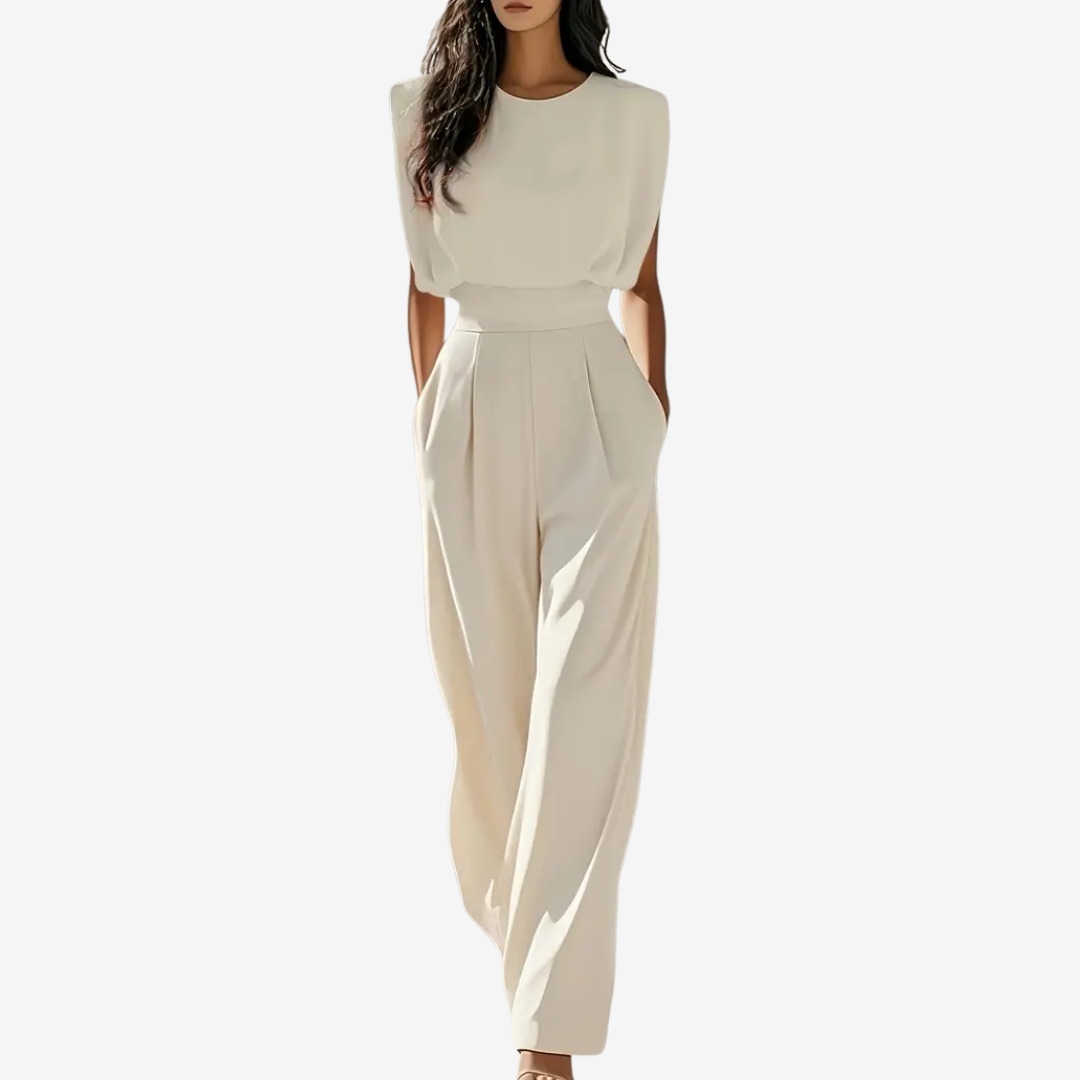 Delphine | Women's Jumpsuit | Belted Waist, Minimalist | Elegant