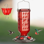 Indra | Hummingbird Feeder | 24oz Glass, Leak-Proof, 6 Flower Ports
