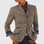 Women Wool Blend Blazer Structured Fit