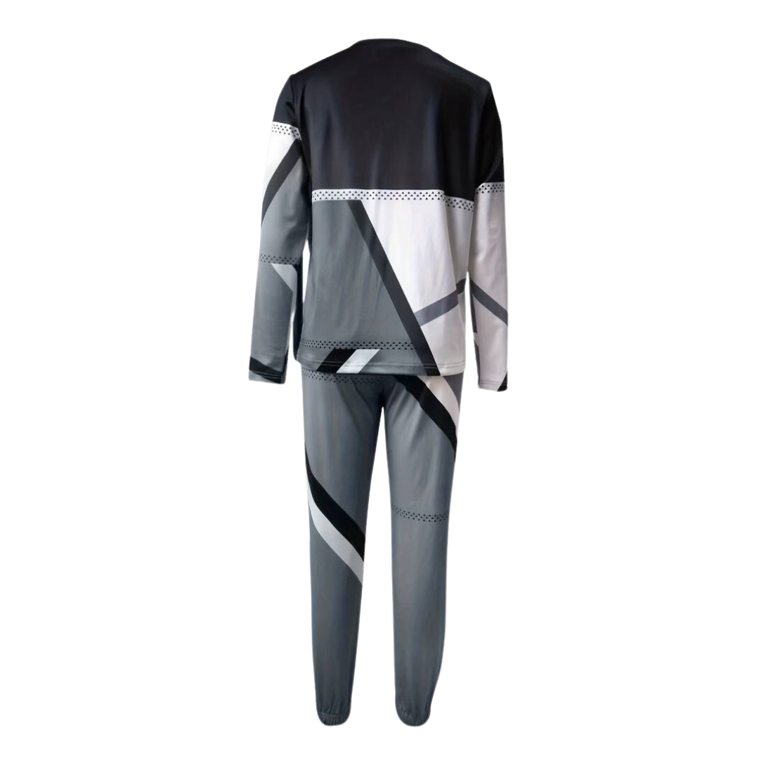 Women 2 Piece Lounge Set O-Neck Sweater Wide Leg Pants