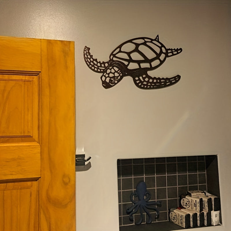 Nova | Metal Sea Turtle Wall Art | Handmade, Coastal Decor | Nautical Beach Theme