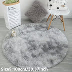 Delphine | Round Plush Rug | Tie-Dye, Soft & Non-Slip | Living Room, Bedroom