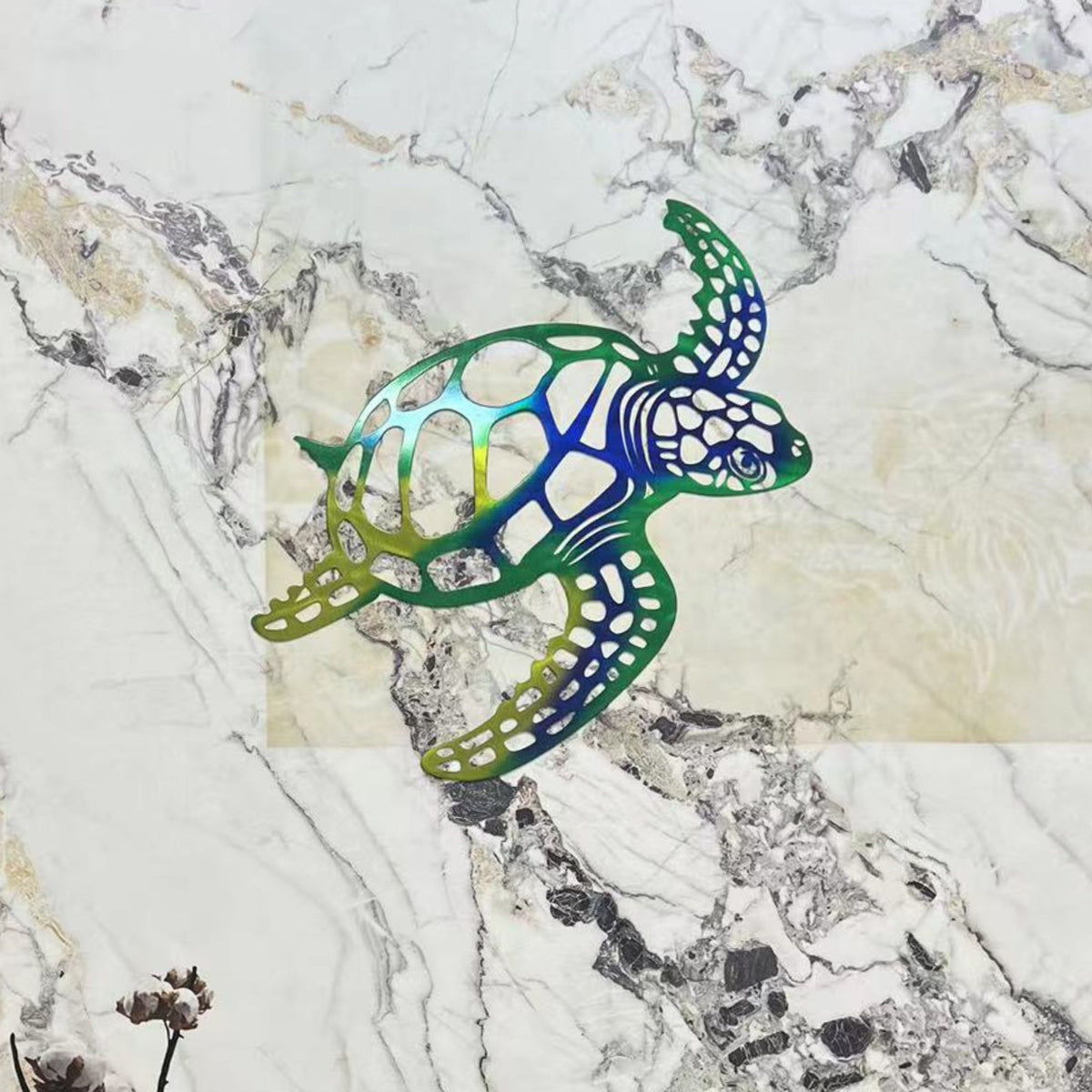 Nova | Metal Sea Turtle Wall Art | Handmade, Coastal Decor | Nautical Beach Theme