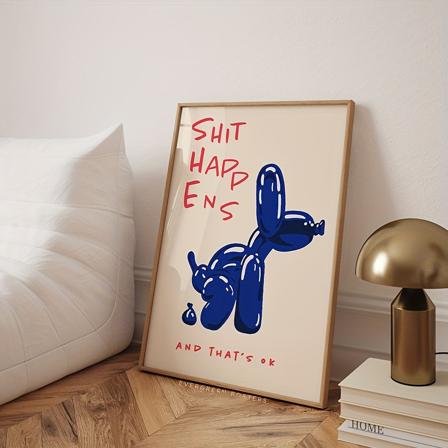 Soraya | Canvas Wall Poster | Balloon Dog Typography Print | Frameless, Modern