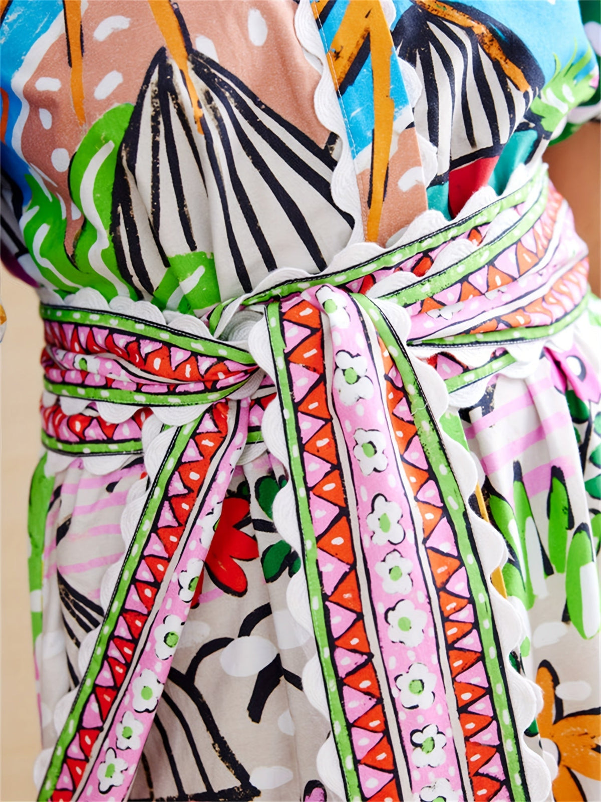 Galia | Midi Dress | Tropical Print, Lapel Neckline, Summer