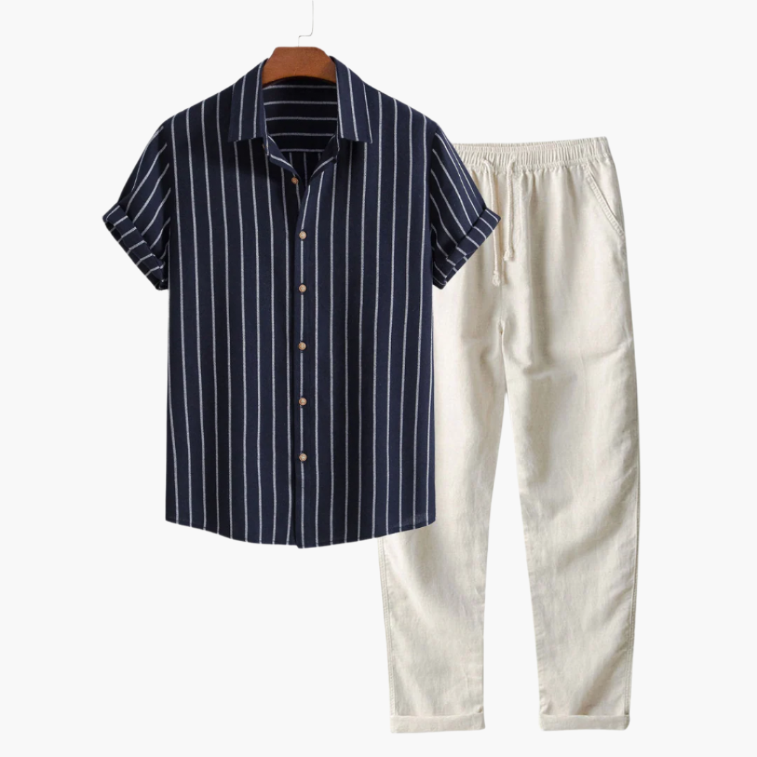 Aria | Men's Linen Set | Shirt & Pants, Breathable Summer Outfit | S–XL