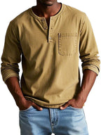 Honor | Men's Henley Shirt | Long Sleeve, Casual Fit | Lightweight