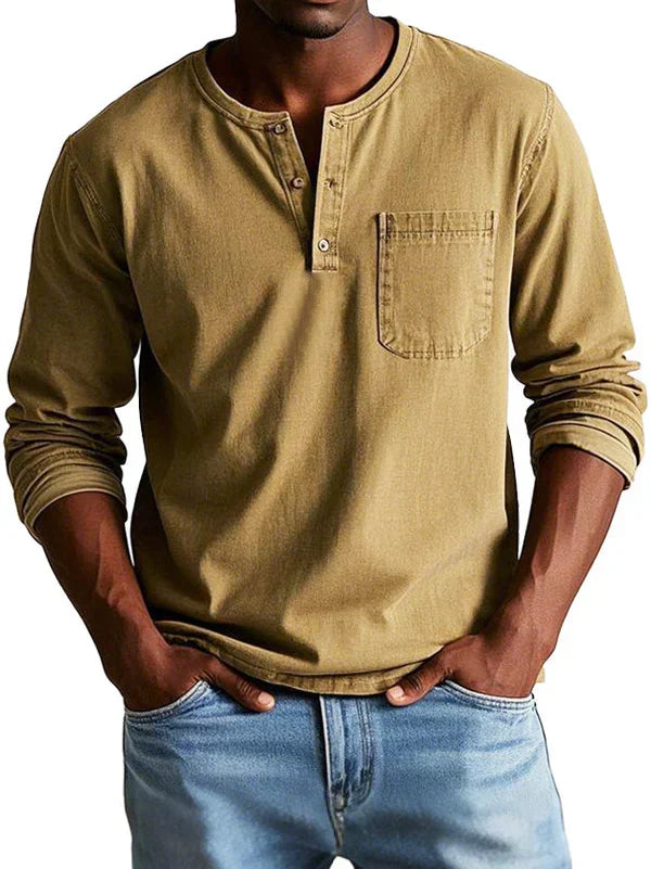 Honor | Men's Henley Shirt | Long Sleeve, Casual Fit | Lightweight