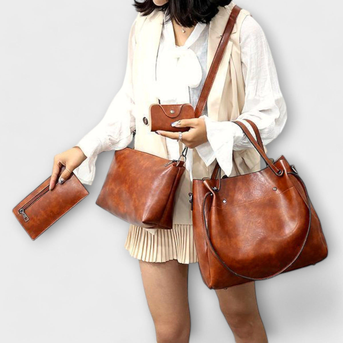 Women 4 Piece Bag Set Vintage