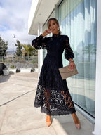 Women Lace Dress French Lace Neckline Concealed Zip | Iris