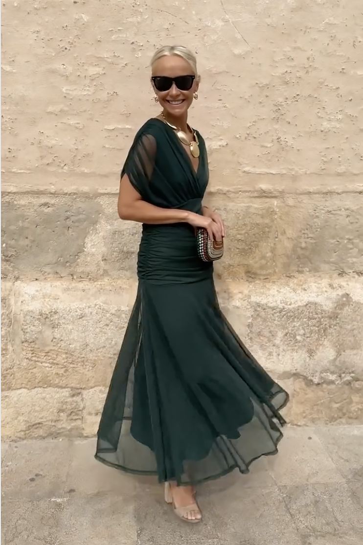 Women V-Neck Maxi Dress Party