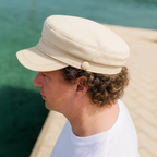 Felt Fisherman Cap Leather Brim Vintage