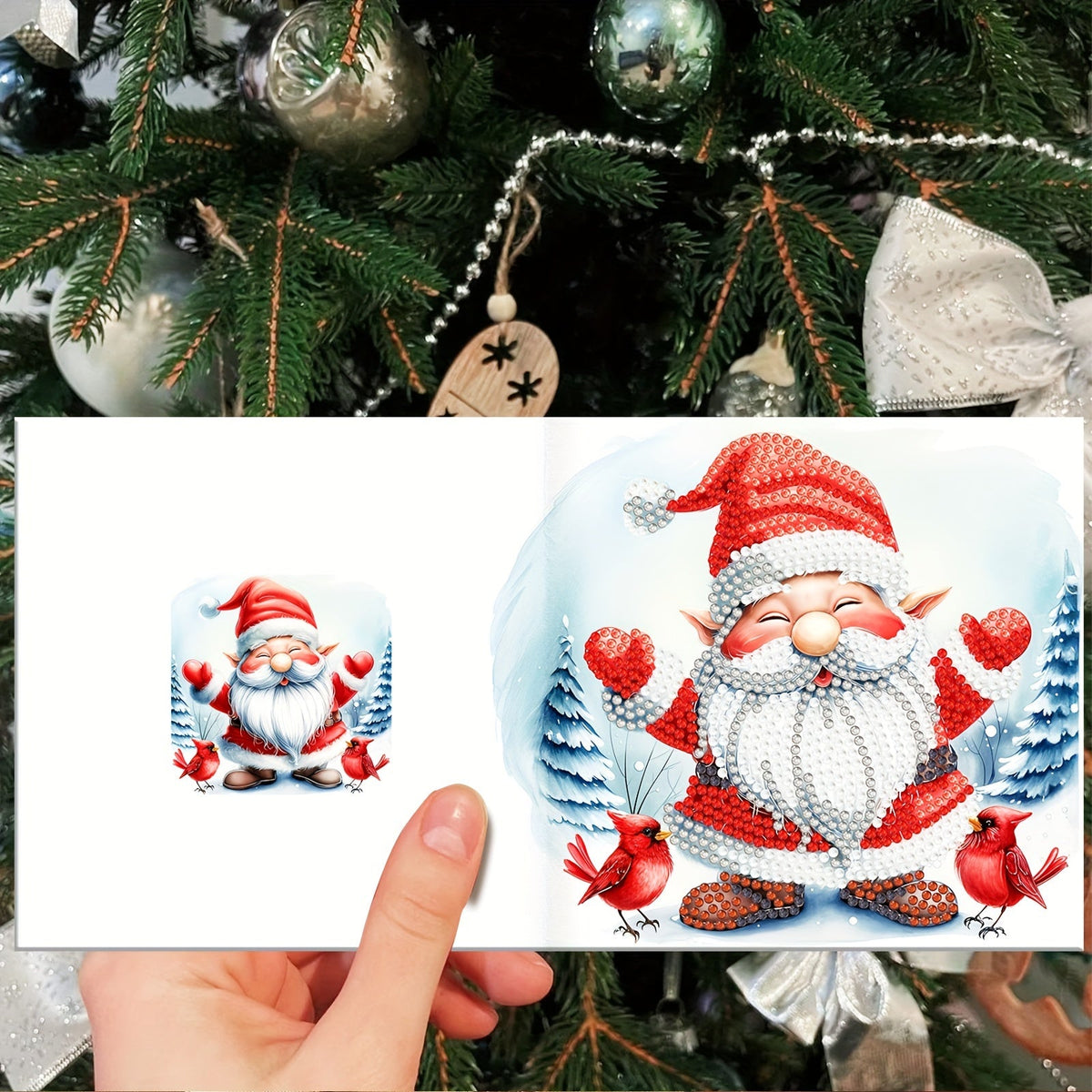 Diamond painting Christmas cards 12 piece Santa greeting set