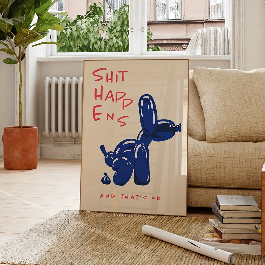 Soraya | Canvas Wall Poster | Balloon Dog Typography Print | Frameless, Modern