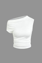 Jade | Two-Piece Set | One-Shoulder Top & Draped Mini Skirt | Women's