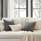 Una | Cushion Cover | Bohemian Rib Stripe, Soft Woven, Zip Closure