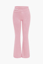 Women 2 Piece Knit Hoodie Flared Pants Set