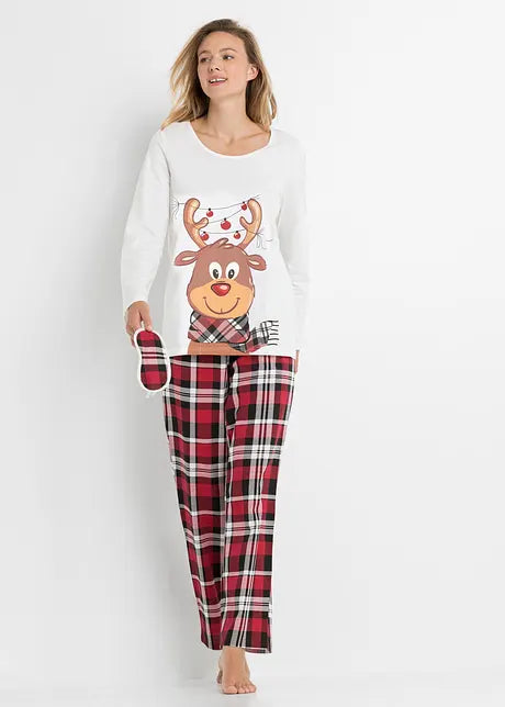Christmas Pajamas Matching Family Set Cotton Women Men Kids 2 Piece