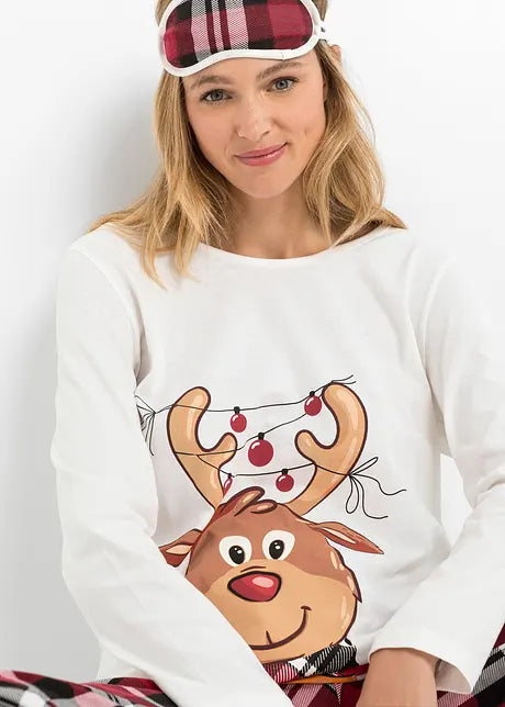 Christmas Pajamas Matching Family Set Cotton Women Men Kids 2 Piece