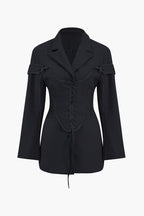 Anneke | Women's Blazer & Corset Two-Piece Set | Lace-Up, Tailored