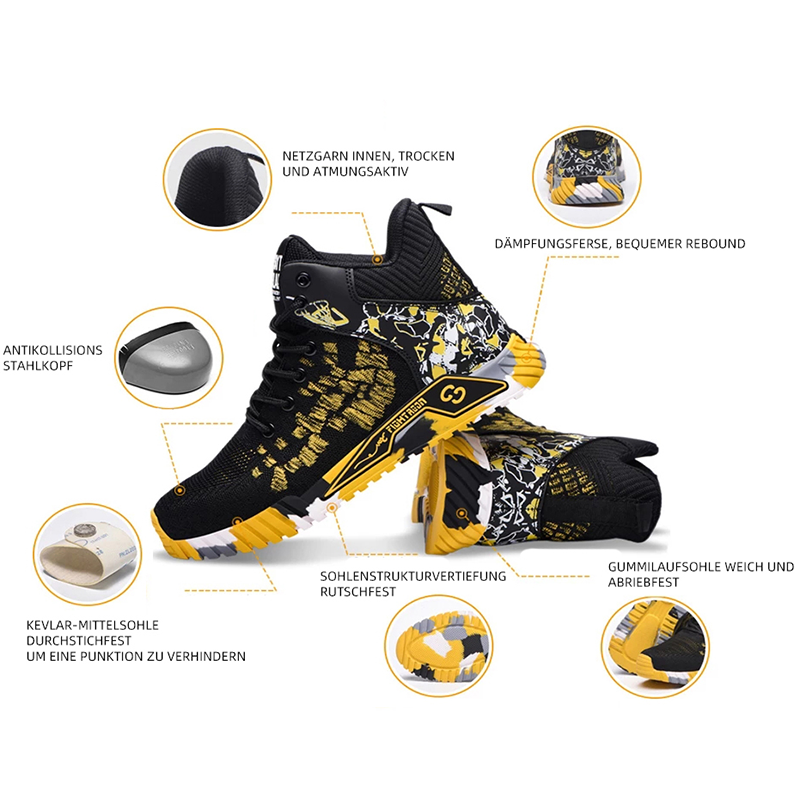 Quinn | Safety Shoes | Steel Toe, Anti-Puncture, Ankle Protection | EN ISO 20345