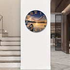 Nora | Wall Clock | 12-Inch Round, Silent, Glass Frame | Modern Design