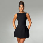 Pearl | Mini A-Line Dress | Sleeveless, Round Neck | Women's Party