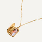 Photo Locket Necklace Birthstone Gold Silver
