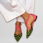 Women Strappy Ballet Flats Crisscross