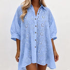 Jolie | Embroidered Button Dress | Women's Summer Dress | Oversized Fit