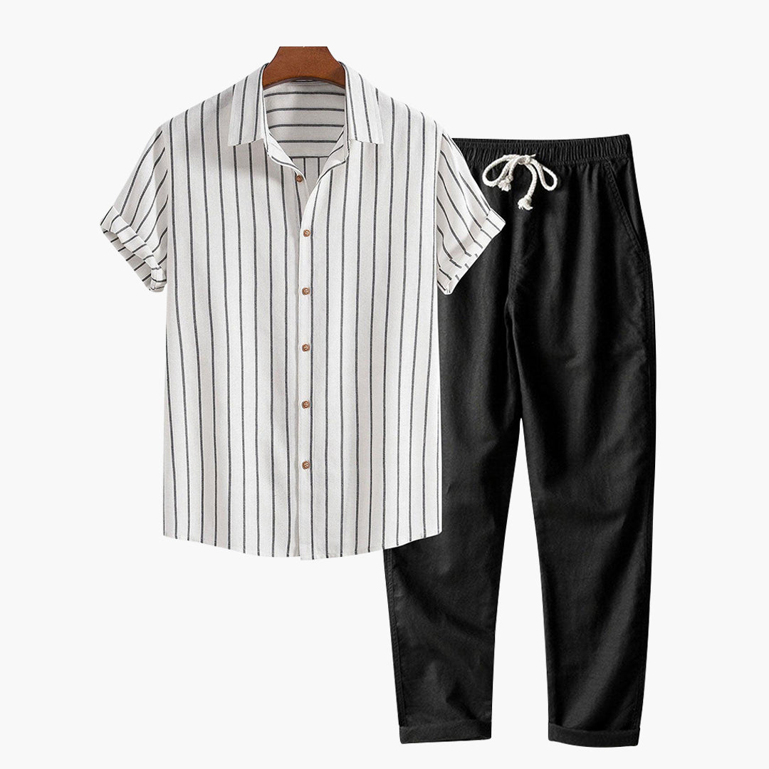 Aria | Men's Linen Set | Shirt & Pants, Breathable Summer Outfit | S–XL