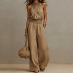 Women Backless Jumpsuit Retro Sleek One Piece | Reva