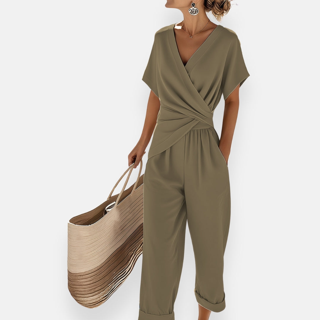 Women 2 Piece Wide Leg Pants Set Draped Bow